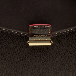 Pre Owned Carolina Herrera Brown/Gold Monogram Coated Canvas and Leather Top Handle Bag