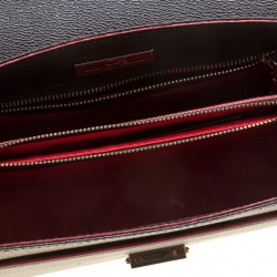 Pre Owned Carolina Herrera Brown/Gold Monogram Coated Canvas and Leather Top Handle Bag