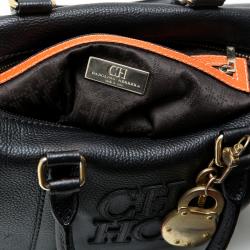 مملوكة مسبقًا حقيبة كارولينا هيريرا اندي بوسطن جلد سوداء