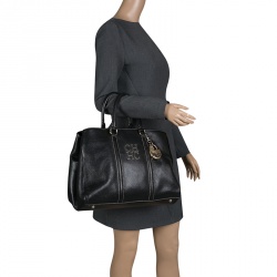 Pre Owned Carolina Herrera Black Leather Matteo Tote