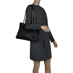 Pre Owned Carolina Herrera Black Leather Chain Tote