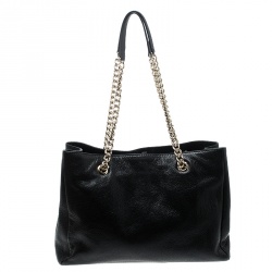 Pre Owned Carolina Herrera Black Leather Chain Tote