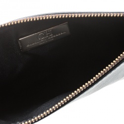 Pre Owned Carolina Herrera Black Leather Tassel Clutch
