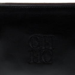 Pre Owned Carolina Herrera Black Leather Tassel Clutch