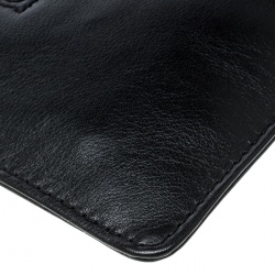 Pre Owned Carolina Herrera Black Leather Tassel Clutch