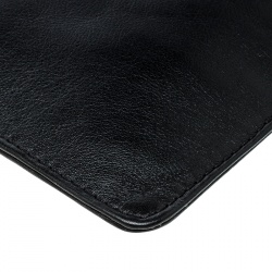 Pre Owned Carolina Herrera Black Leather Tassel Clutch