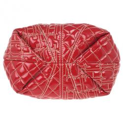 Pre Owned Carolina Herrera Red Quilted Monogram Tote