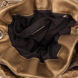 Pre Owned Carolina Herrera Gold Monogram Embossed Bag