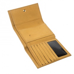 Pre Owned Carolina Herrera Yellow Monogram Compact Wallet