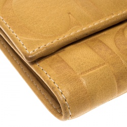Pre Owned Carolina Herrera Yellow Monogram Compact Wallet