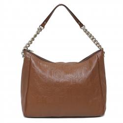 Pre Owned Carolina Herrera Brown Leather Chain Shoulder Bag