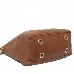 Pre Owned Carolina Herrera Brown Leather Chain Shoulder Bag