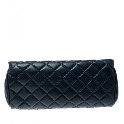 Pre Owned Carolina Herrera Blue Quilted Leather Clutch
