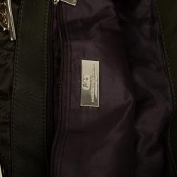 Pre Owned Carolina Herrera Green Nylon Quilted Tote