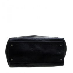 Carolina Herrera Black Leather Top Handle Flap Shoulder Bag