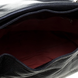 Carolina Herrera Black Leather Top Handle Flap Shoulder Bag