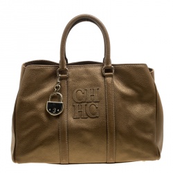 Carolina Herrera Gold Leather Matteo Tote