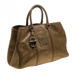 Pre Owned حقيبة كارولينا هيريرا ماتيو جلد أخضر داكن