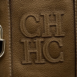 Pre Owned حقيبة كارولينا  هيريرا ماتيو جلد أخضر داكن