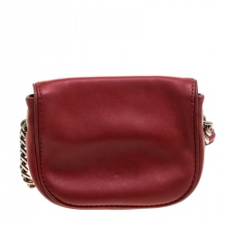 Pre Owned Carolina Herrera Red Leather New Baltazar Shoulder Bag