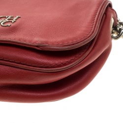 Carolina Herrera Red Leather New Baltazar Shoulder Bag