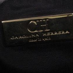 Pre Owned Carolina Herrera Black Monogram Leather Small Audrey Shoulder Bag
