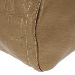 Pre Owned Carolina Herrera Bronze Leather Andy Boston Bag