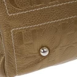 Pre Owned Carolina Herrera Bronze Leather Andy Boston Bag