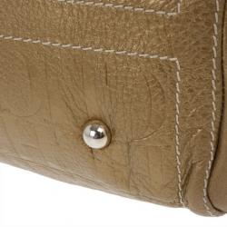 Pre Owned Carolina Herrera Bronze Leather Andy Boston Bag