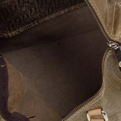 Pre Owned Carolina Herrera Bronze Leather Andy Boston Bag