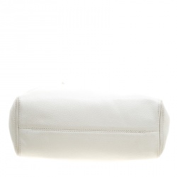 Pre Owned حقيبة يد كارولينا هيريرا شوبر جلد بيضاء