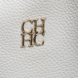 Pre Owned حقيبة يد كارولينا هيريرا شوبر جلد بيضاء