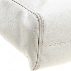 Pre Owned حقيبة يد كارولينا هيريرا شوبر جلد بيضاء