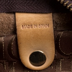 مملوكة مسبقًا Carolina Herrera Gold Monogram Leather Andy Boston Bag