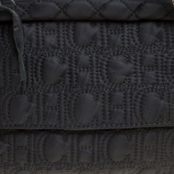 Pre Owned Carolina Herrera Black Monogram Nylon Shoulder Bag