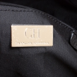 Pre Owned Carolina Herrera Black Monogram Nylon Shoulder Bag