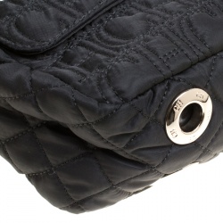 Pre Owned Carolina Herrera Black Monogram Nylon Shoulder Bag