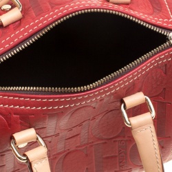 Pre Owned Carolina Herrera Burgundy Leather Andy Boston Bag