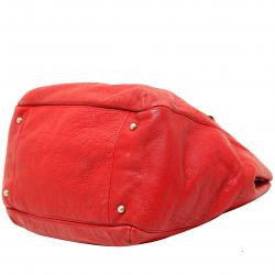 Pre Owned Carolina Herrera Red Monogram Leather Audrey Tote