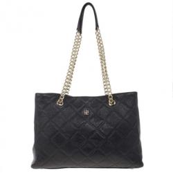 Pre Owned Carolina Herrera Black Quilted Shopper Tote