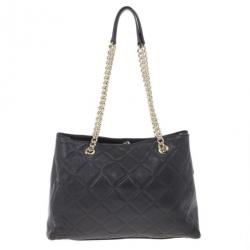 Pre Owned Carolina Herrera Black Quilted Shopper Tote