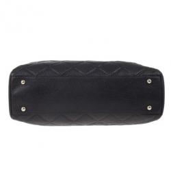 Pre Owned Carolina Herrera Black Quilted Shopper Tote