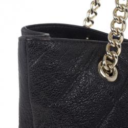 Pre Owned Carolina Herrera Black Quilted Shopper Tote