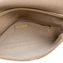 Pre Owned Carolina Herrera Gold Leather Jewel Chain Shoulder Bag