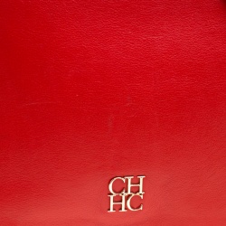 Pre Owned Carolina Herrera Red Leather New Baltazar Flap Shoulder Bag