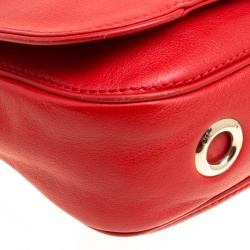 Pre Owned Carolina Herrera Red Leather New Baltazar Flap Shoulder Bag