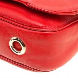 Pre Owned Carolina Herrera Red Leather New Baltazar Flap Shoulder Bag