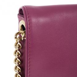 Pre Owned Carolina Herrera Fushia Pink Leather New Baltazar