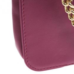 Pre Owned Carolina Herrera Fushia Pink Leather New Baltazar