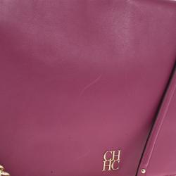 Pre Owned Carolina Herrera Fushia Pink Leather New Baltazar